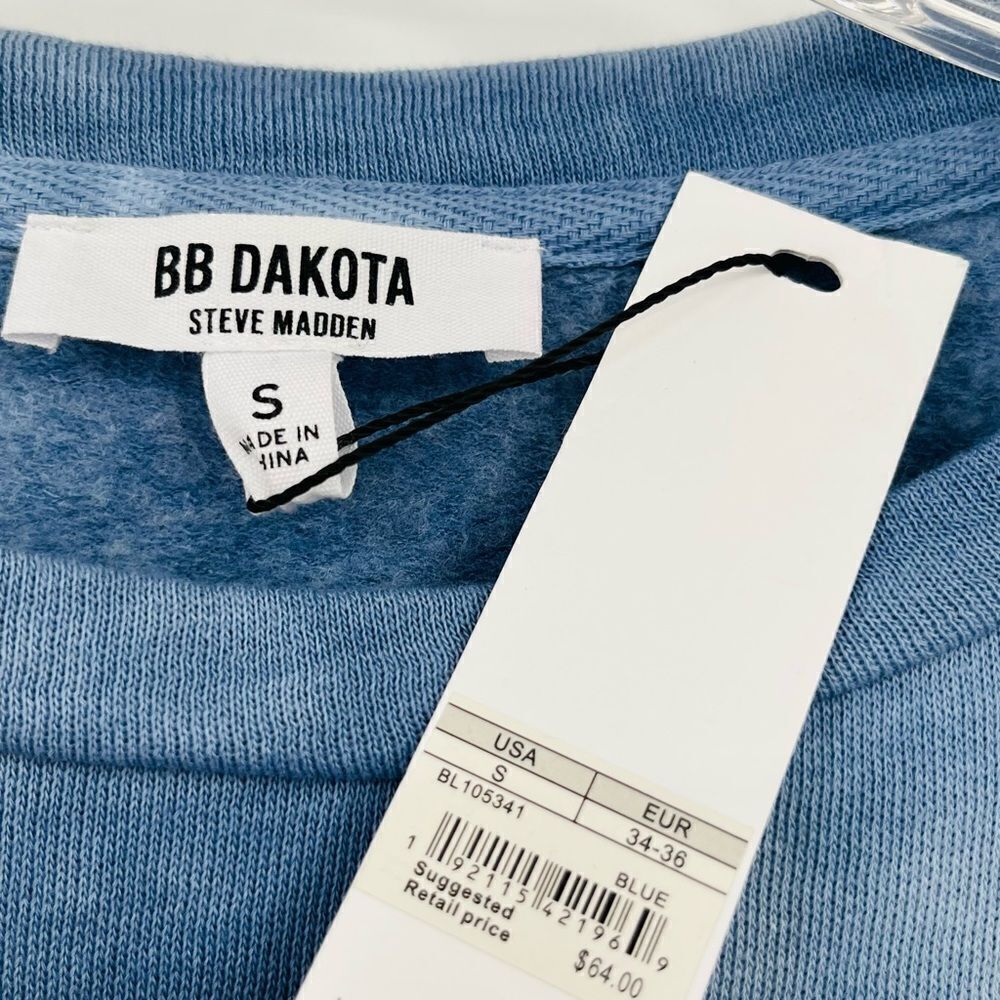 BB Dakota Groove Thing Sweatshirt in Blue Tie-Dye Women’s Size S NWT - Picture 9 of 10